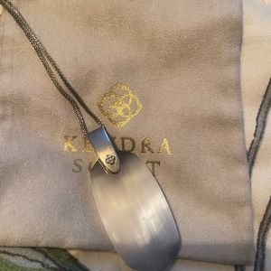 Kendra Scott inez necklace adjustable - silver and white